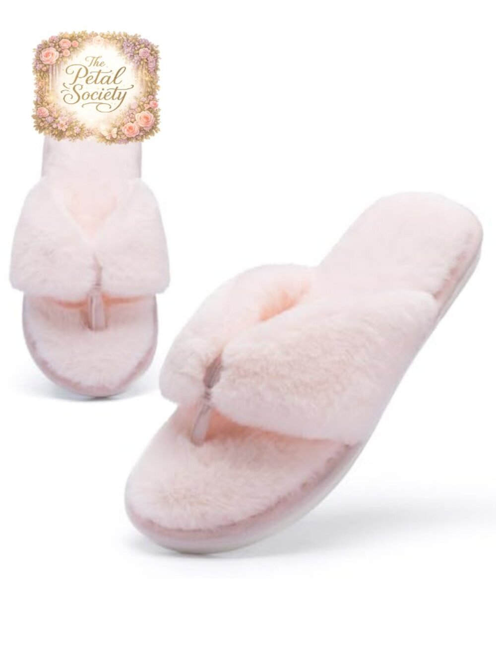 Fluffy Open Toe Memory Foam Slippers for Women Indoor Outdoor Soft